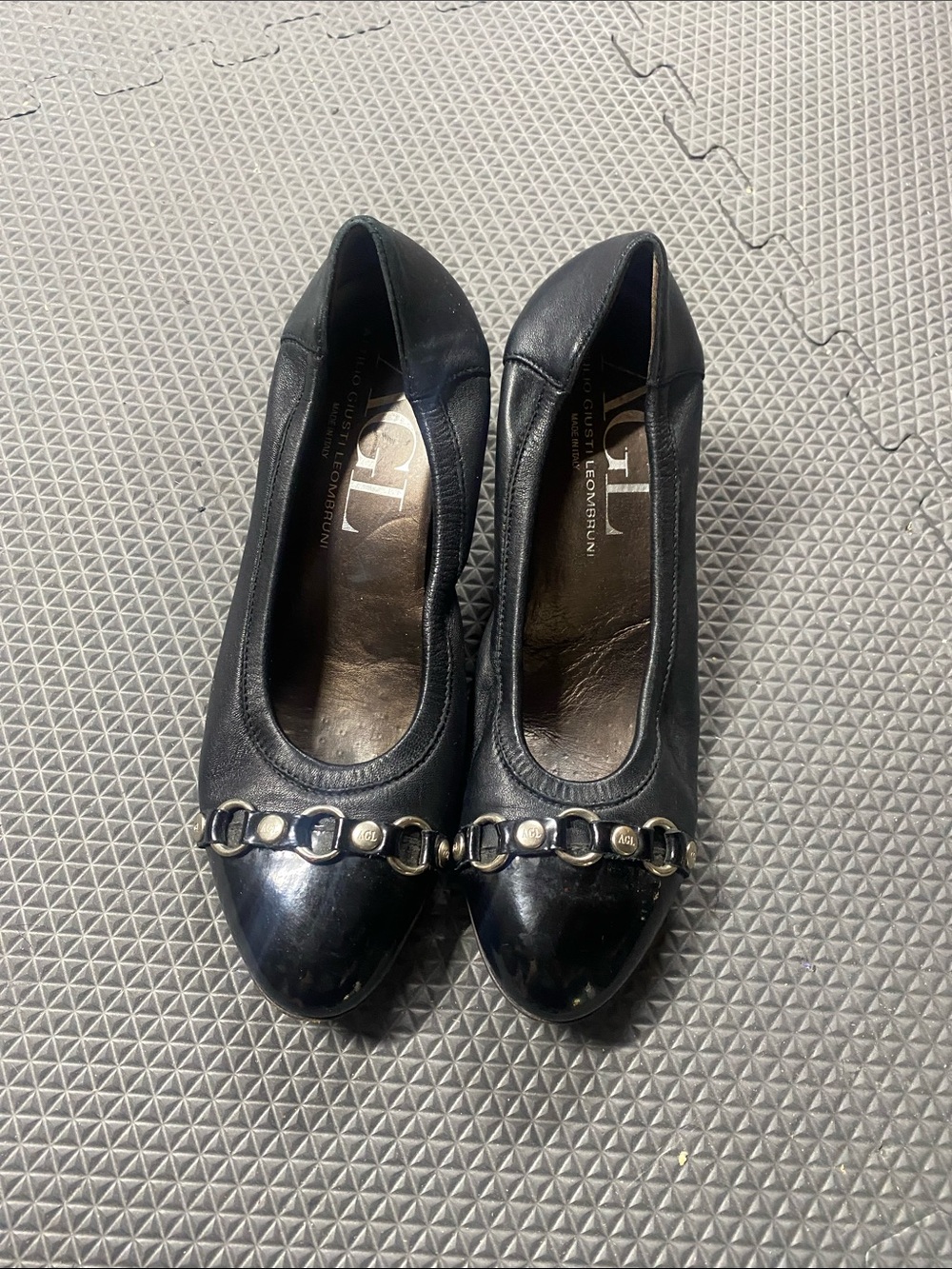 Attilio Giusti Leombruni AGL Black Leather Pumps Shoes 39 / 8.5